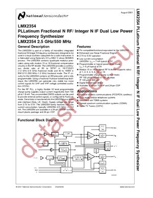 LMX2354TMX/NOPB datasheet  